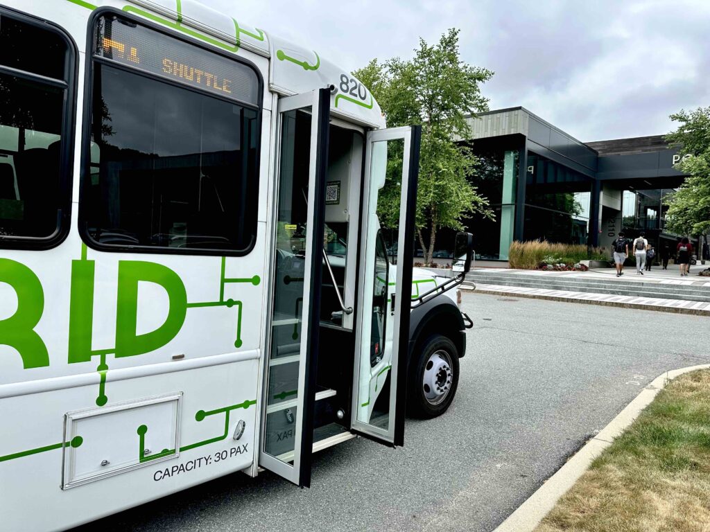 The Grid at 200 Smith Street (The Post) member campus; doors open for boarding.