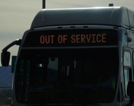 Bus with Out of Service sign